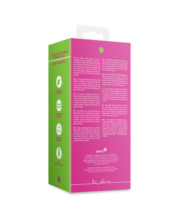 Loveline by Shots Ultra Soft Silicone Dubbelzijdige Wand Vibrator - Prestone Roze