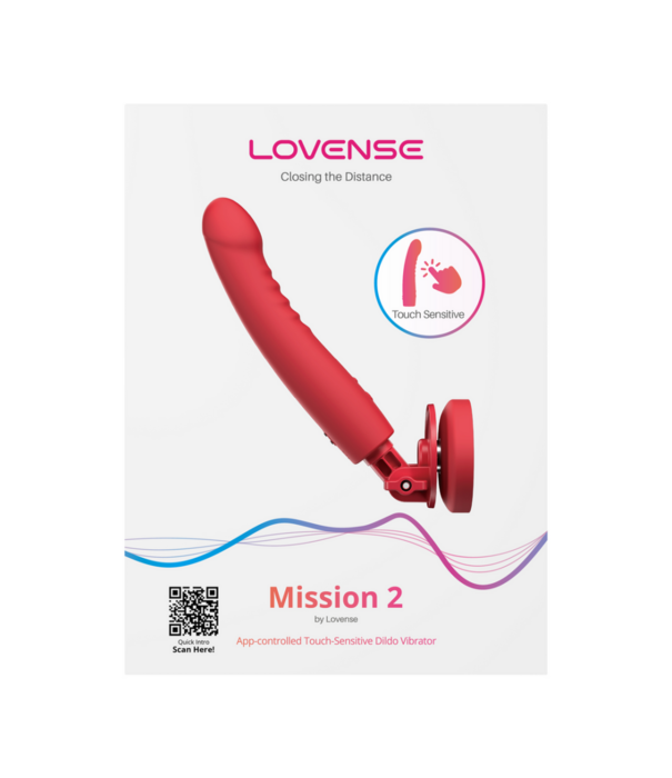 Lovense Mission 2 - Vibrerende Zuigcup Dildo met Touch-Sense - Rood