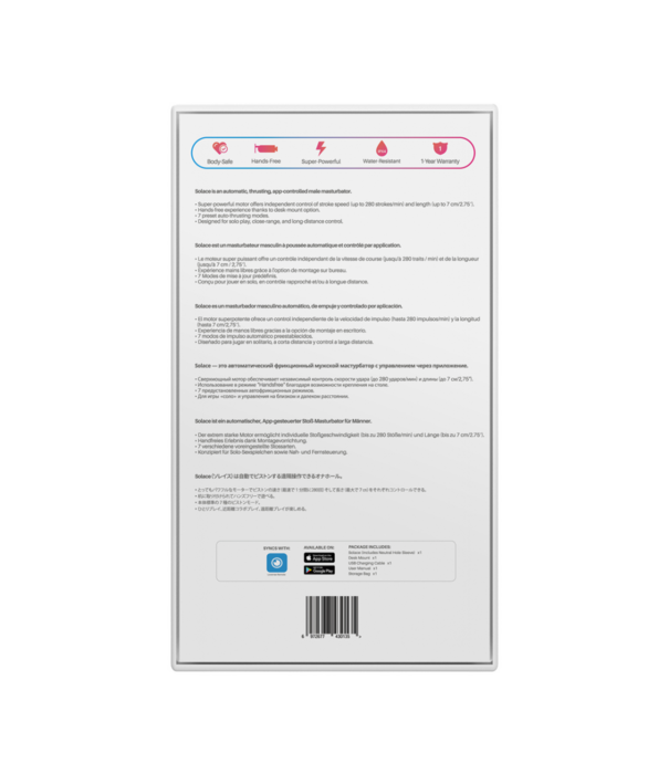 Lovense Solace - App-gestuurde Automatische Duwende Mannenmasturbator - Zwart