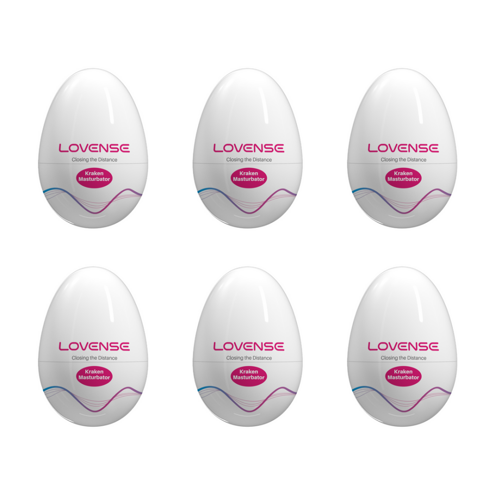 Lovense Kraken - 6 Pack - Zachte Rekbare Ei Masturbator - Wit afbeelding