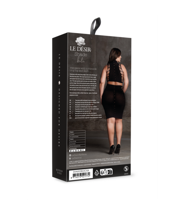 Le Désir by Shots Kala XXXVII - Twee Delige Set met Coltrui, Crop Top en Rok - Plus Size