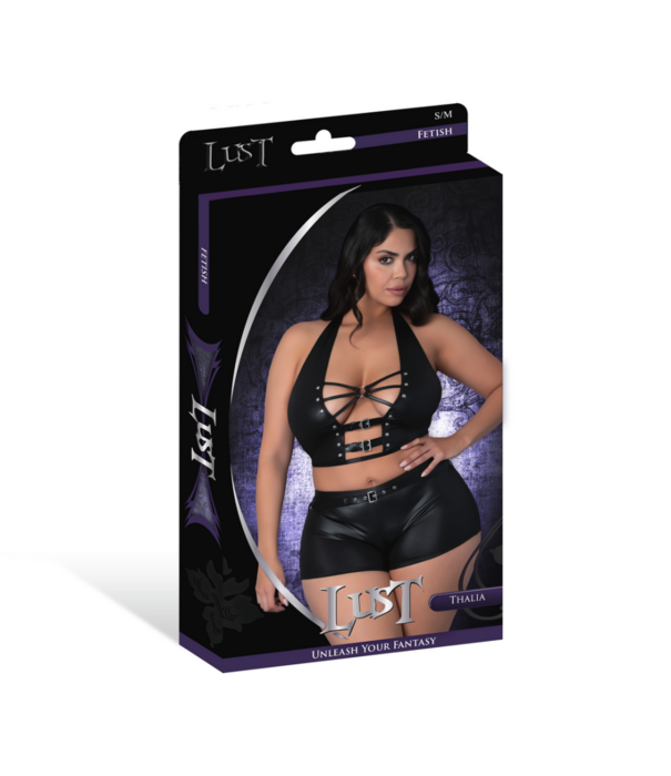 Male Power Thalia - Haltertop en Shorts met Ringen en Studs - 2X - Zwart