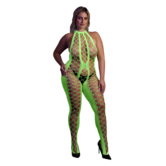 Bodystocking met Halterneck - Plus Size - Neon Groen
