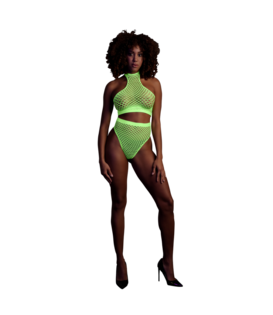 Turtle Neck en High Waist Slip - One Size - Neon Groen