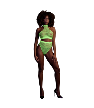 Turtle Neck en High Waist Slip - One Size - Neon Groen