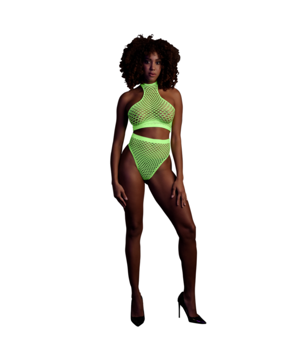 Ouch! by Shots Turtle Neck en High Waist Slip - One Size - Neon Groen