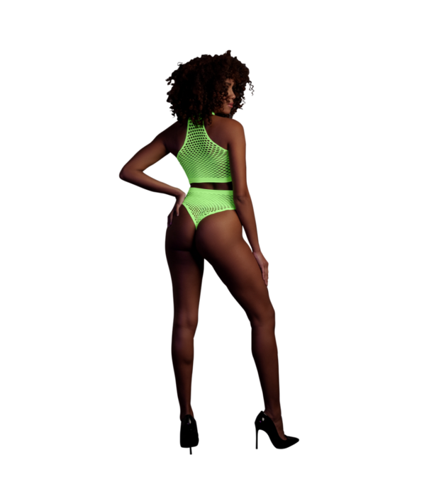 Ouch! by Shots Turtle Neck en High Waist Slip - One Size - Neon Groen