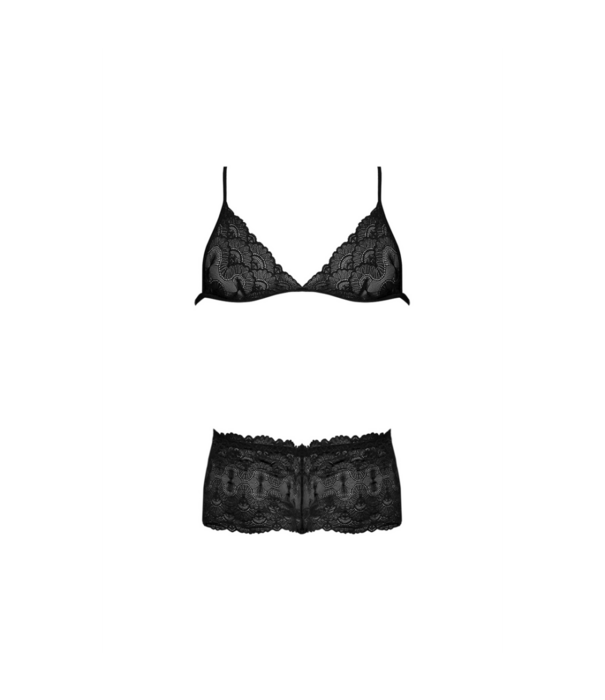 Magic Silk Triangle Bra en Cheeky Brief Set - S/M - Zwart