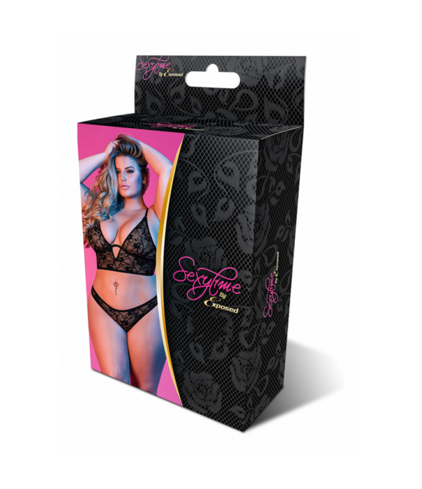 Magic Silk Ondersteunde Bralette en Panty Set - 2X - Zwart