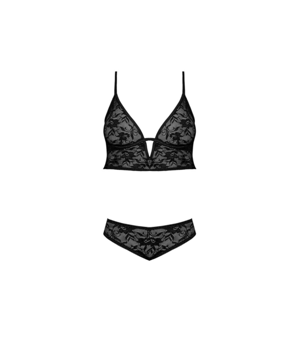 Magic Silk Ondersteunde Bralette en Panty Set - 2X - Zwart