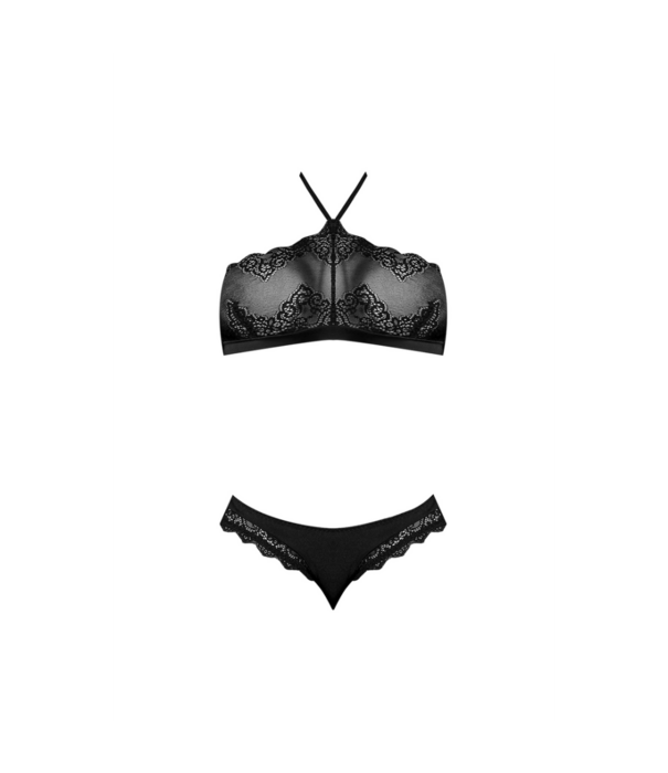 Magic Silk Halter Bandeaux en Panty Set - L/XL - Zwart