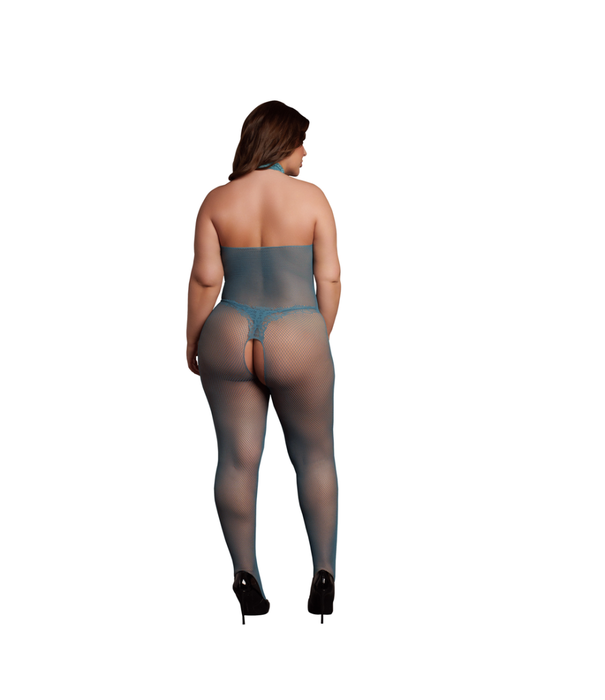 Le Désir by Shots Visnet en Kant Bodystocking - Koninginneformaat