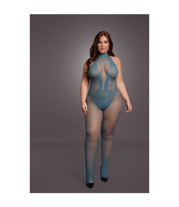 Le Désir by Shots Visnet en Kant Bodystocking - Koninginneformaat