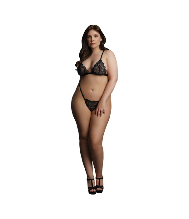 Le Désir by Shots Magic Lace Velvet Lingerie Set - Plus Size