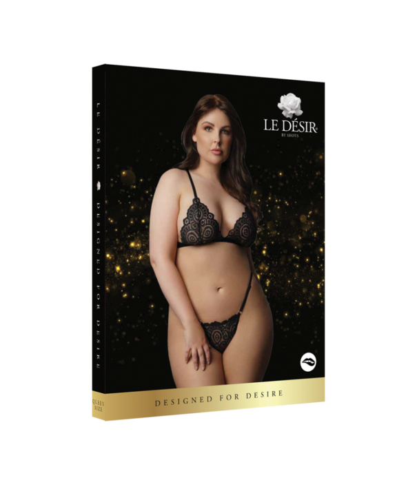 Le Désir by Shots Magic Lace Velvet Lingerie Set - Plus Size