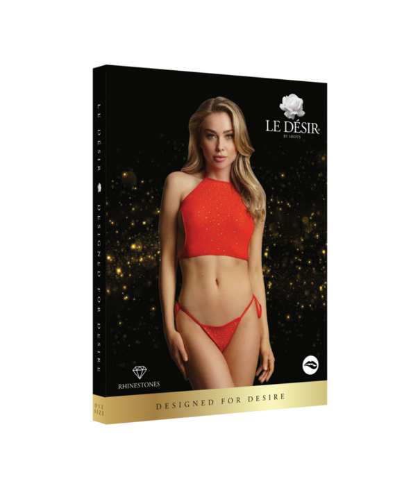 Le Désir by Shots Festive Rhinestone Top and Thong - One Size