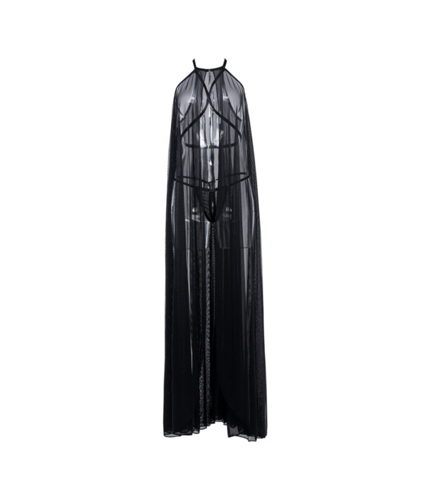 Allure Drama Queen - Cape en String - OS - Zwart
