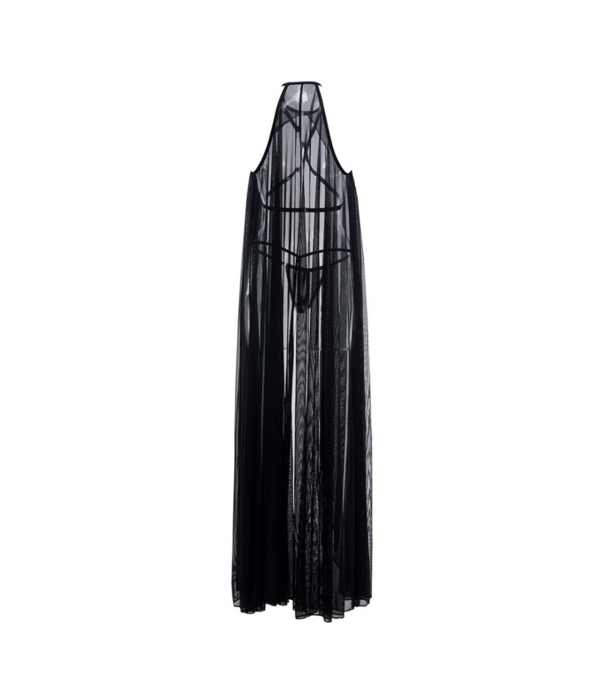 Allure Drama Queen - Cape en String - OS - Zwart