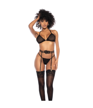 Drie-delige set - S/M - Zwart