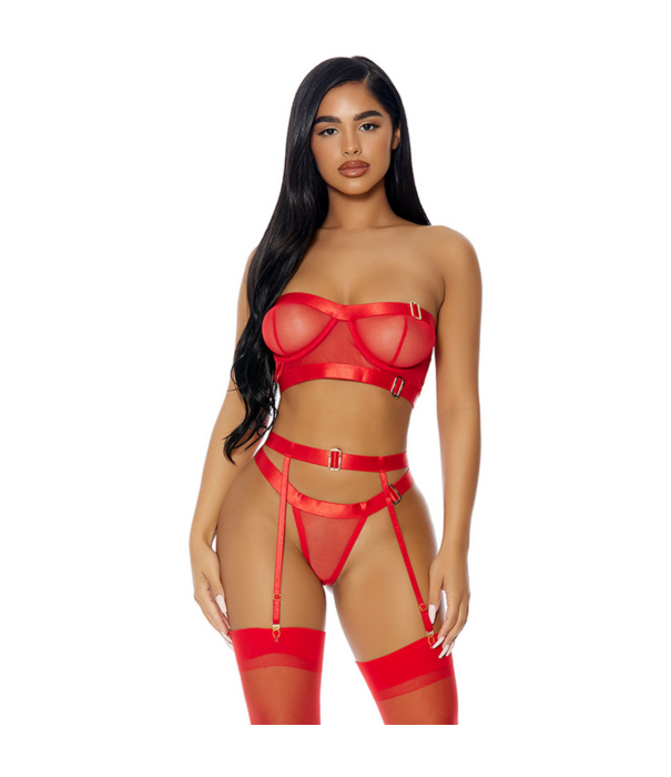 Forplay Good As Gold Lingerie Set - Lingerie Set - XL