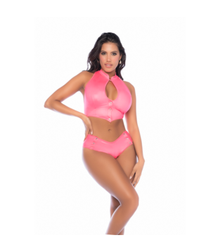 Twee-delige set - S/M - Glanzend Roze