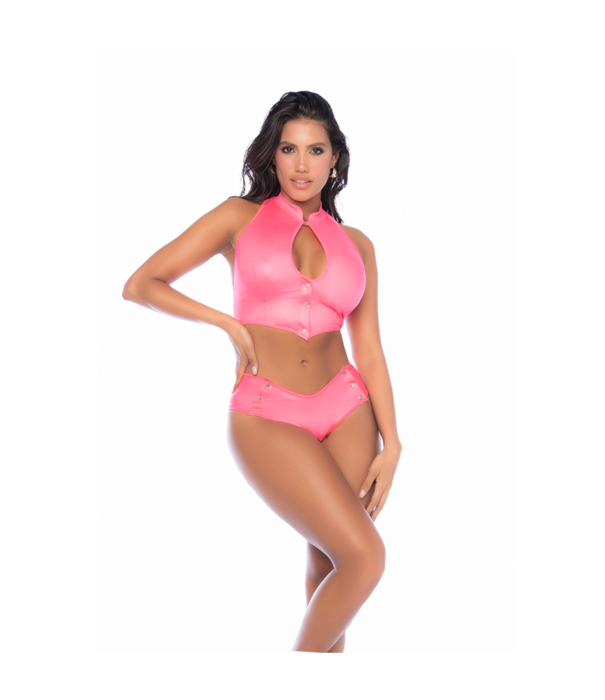 Mapalé Twee-delige set - S/M - Glanzend Roze