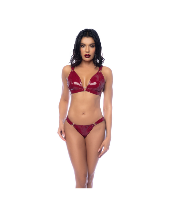 Mapalé Twee-delige Bh-set - XL - Glanzend Wijnrood