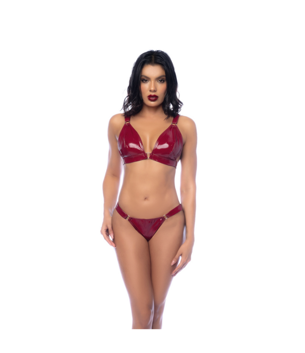 Mapalé Twee-delige Bh-set - S - Glanzend Wijnrood