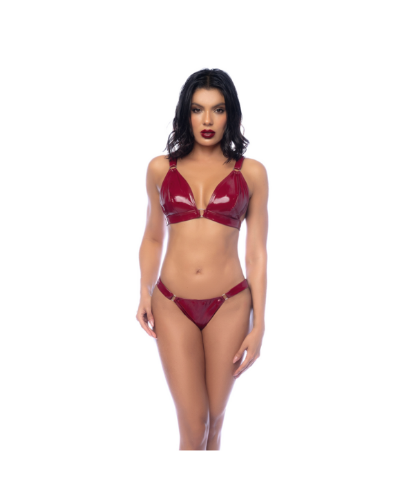 Mapalé Twee-delig Bh-set - L - Glanzend Wijnrood
