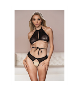 Marley - Peekaboo en Panty - L/XL - Zwart