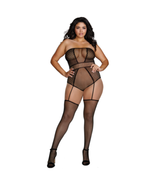 Strapless Teddy Bodystocking - Plus Size