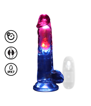 LED Vibrerende Rechte Penis met Ballen - 20 cm - Transparant