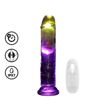 LED Vibrerende Rechte Penis - 7 / 18 cm - Transparant