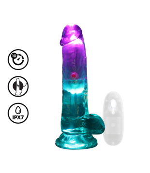 LED Vibrerende Rechte Penis met Ballen - 6 / 15 cm - Transparant