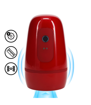 Pulsar - Negatieve Druk Zuig- en Trillingsmasturbator Pomp - Metallic Rood