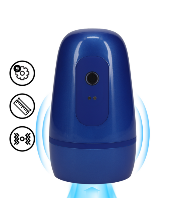 Pumped by Shots Pulsar - Negative Pressure Suction and Vibration Masturbator Pump - Metallic Blue