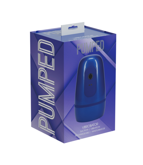 Pumped by Shots Pulsar - Negative Pressure Suction and Vibration Masturbator Pump - Metallic Blue