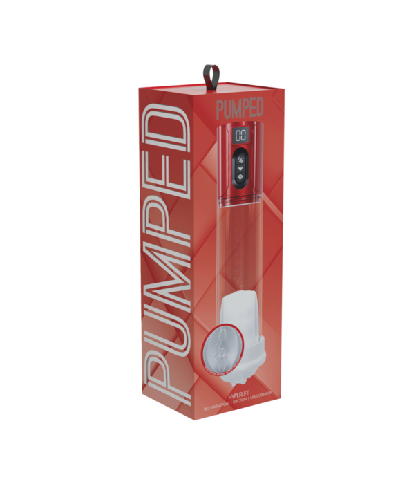 Pumped by Shots MaxLift - 6 Function Suction Masturbator Pump - Metallic Red