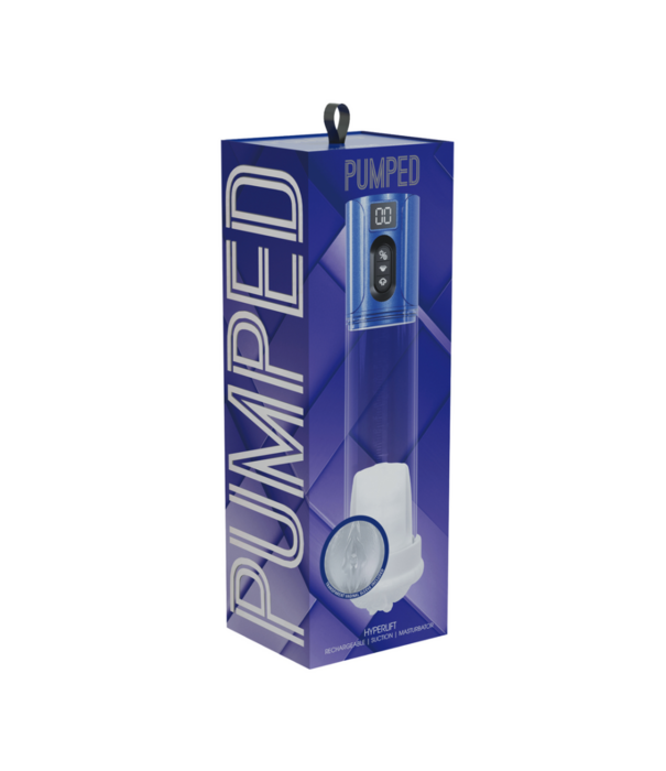 Pumped by Shots MaxLift - 6 Function Suction Masturbator Pump - Metallic Blue