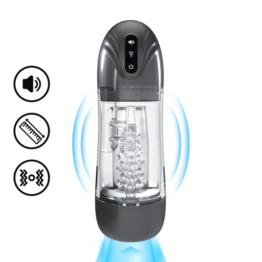 Pumped by Shots SonicPull - Suction and Vibration Masturbator Pump - Multimedia Enhanced - Gun Metal afbeelding