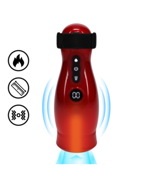 Virtuo - Suction and Vibration Masturbator Pump with Phone Attachment - Metallic Red