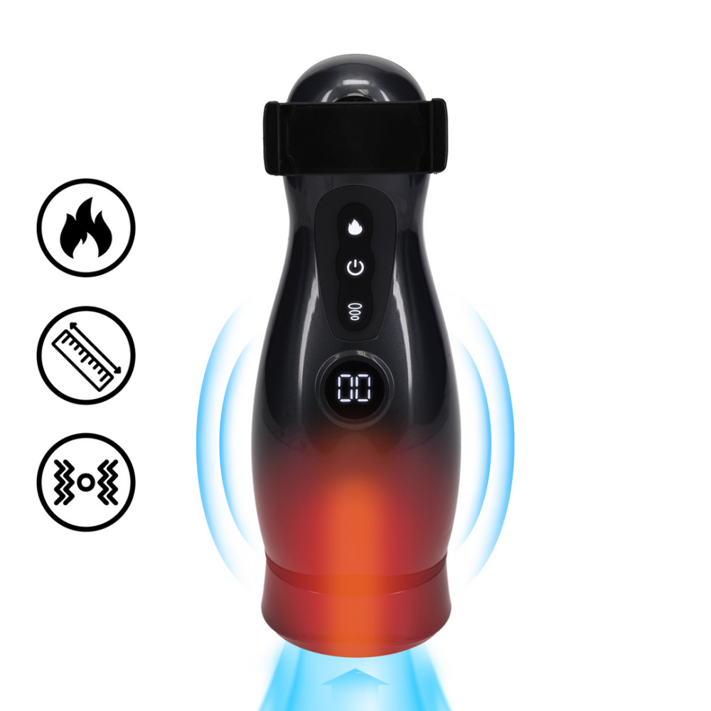 Pumped by Shots Virtuo - Suction and Vibration Masturbator Pump with Phone Attachment - Gun Metal afbeelding