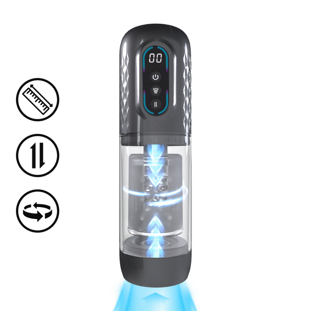Pumped by Shots Vortex - Suction Rotation and Thrusting Masturbator Pump - Gun Metal afbeelding