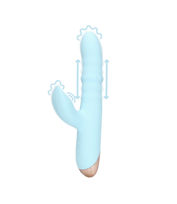 Loveline by Shots Pulse Wave en Op-en-Neer Beweegbare Ring Vibrator - Arctic Blue