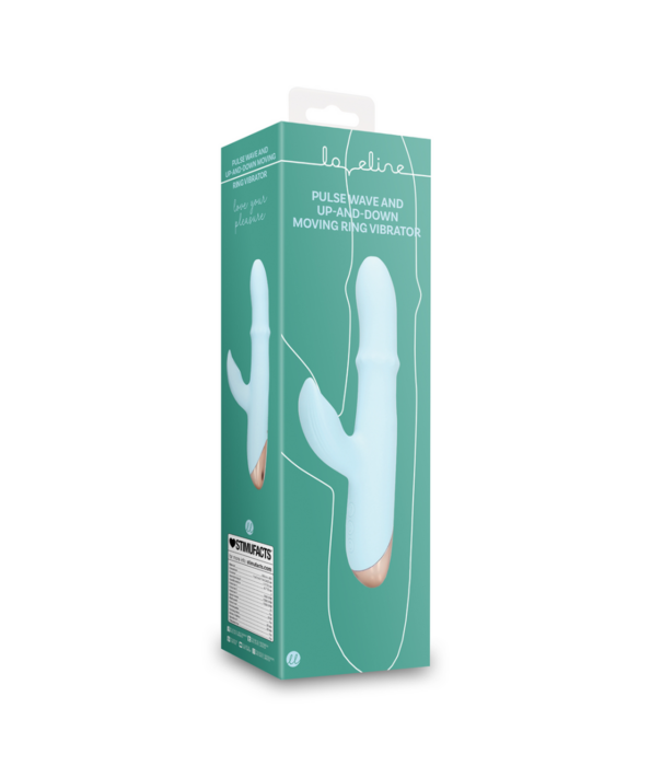 Loveline by Shots Pulse Wave en Op-en-Neer Beweegbare Ring Vibrator - Arctic Blue