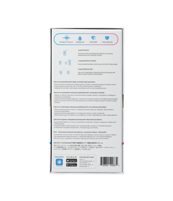 Lovense Calor - Bluetooth Afstandsbediening Pocket Pussy - Zwart