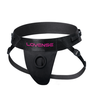 Strapless Harnas voor Lapis Dubbel Eind Vibrerende Strap-on - Zwart/Roze