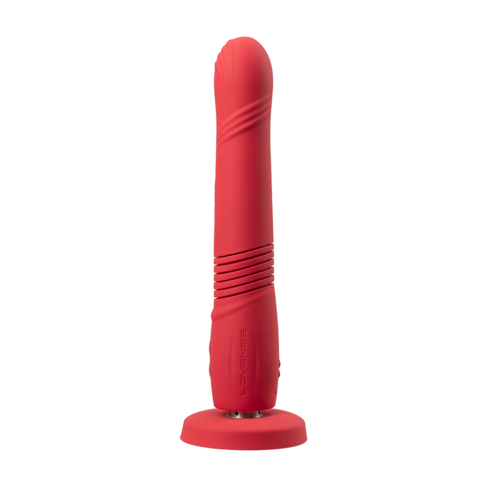 Lovense Gravity - App-gestuurde Automatische Duw- en Vibrerende Dildo - Rood afbeelding