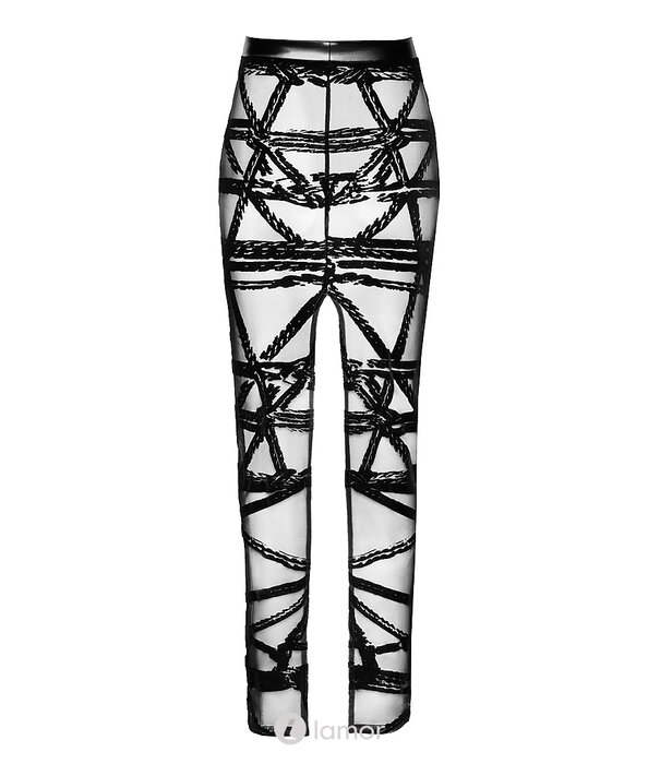 * NOIR handmade Bondesque Lange Rok van Noir Handmade – Transparante rok met bondagepatroon en split