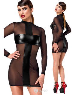 Crossfire Mesh & Wetlook Mini Jurk,F369